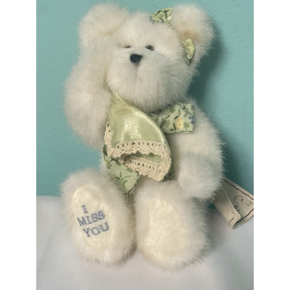 Boyds Bears Stella Missingya‎ 8.5" Plush Jointed White Teddy w/Tags Bin T